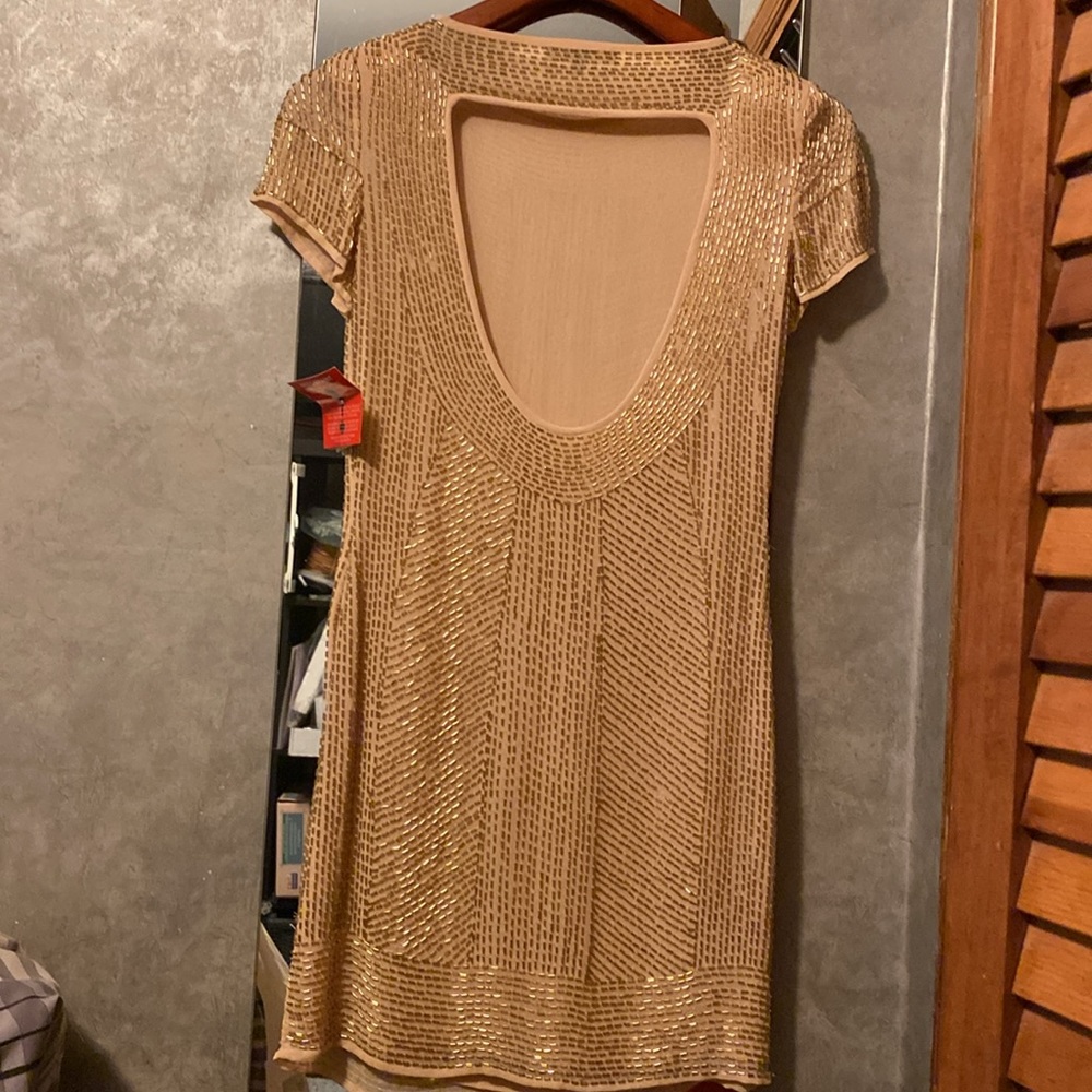 ASOS Gold Textured Dress - Picture 4 of 13
